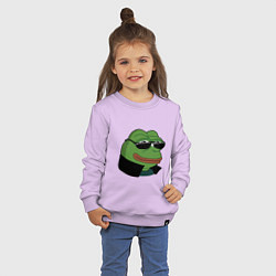 Свитшот хлопковый детский Pepe в очках EZ, цвет: лаванда — фото 2