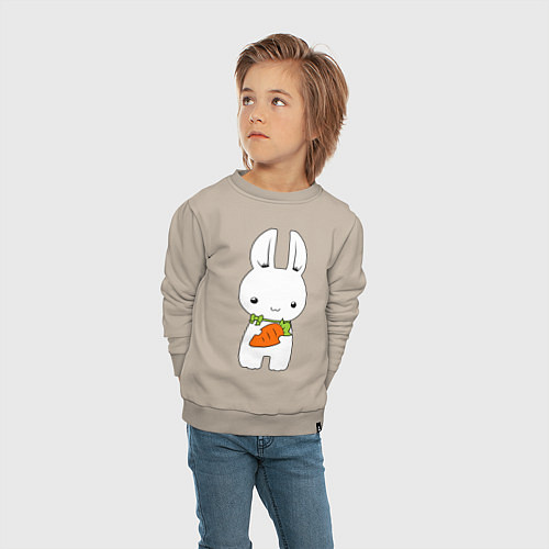 Детский свитшот Зайчик с морковкой / Миндальный – фото 4