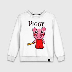 Свитшот хлопковый детский ROBLOX PIGGY, цвет: белый