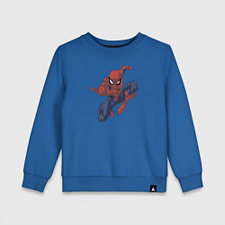Свитшот хлопковый детский Человек-паук цвета синий — фото 1