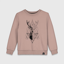 Свитшот хлопковый детский Polygonal deer, цвет: пыльно-розовый