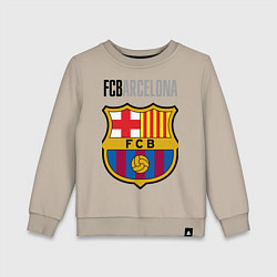 Свитшот хлопковый детский Barcelona FC, цвет: миндальный