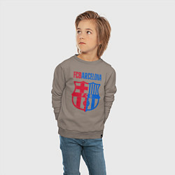 Свитшот хлопковый детский Barcelona FC, цвет: утренний латте — фото 2