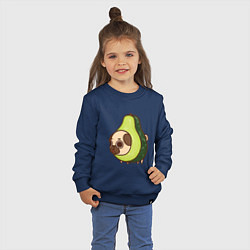 Свитшот хлопковый детский Мопс-авокадо, цвет: тёмно-синий — фото 2