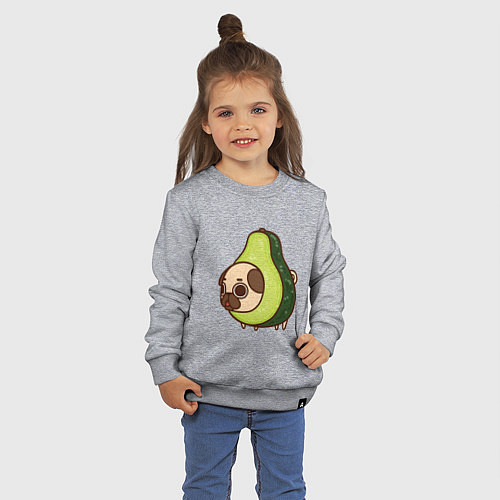 Детский свитшот Мопс-авокадо / Меланж – фото 3