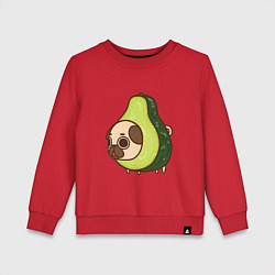 Свитшот хлопковый детский Мопс-авокадо, цвет: красный