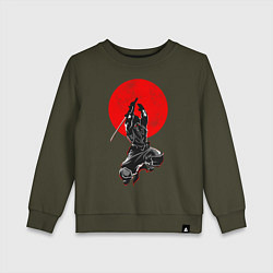 Свитшот хлопковый детский Samurai, цвет: хаки