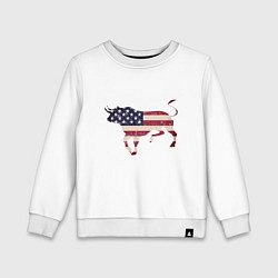 Свитшот хлопковый детский USA Bull, цвет: белый