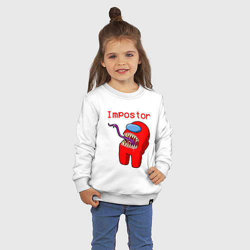 Детский свитшот AMONG US - IMPOSTOR / Белый – фото 3