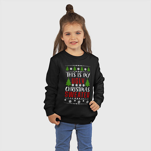 Детский свитшот My ugly christmas sweater / Черный – фото 3