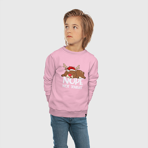 Детский свитшот Рождественский Олень / Светло-розовый – фото 4
