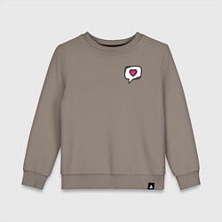 Свитшот хлопковый детский Сердце, цвет: утренний латте