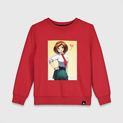 Свитшот хлопковый детский Ochako Uraraka, цвет: красный