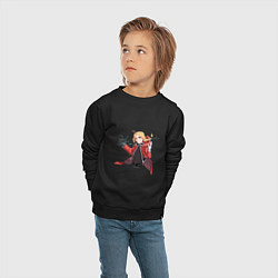 Свитшот хлопковый детский Edward Elric, цвет: черный — фото 2