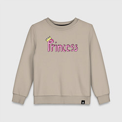 Свитшот хлопковый детский Princess, цвет: миндальный