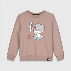 Свитшот хлопковый детский BTS sleep, цвет: пыльно-розовый