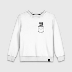 Свитшот хлопковый детский Собака В Кармане, цвет: белый