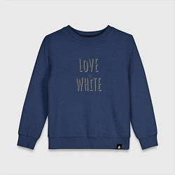 Свитшот хлопковый детский Love White, цвет: тёмно-синий