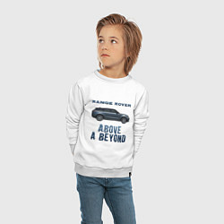 Свитшот хлопковый детский Range Rover Above a Beyond, цвет: белый — фото 2