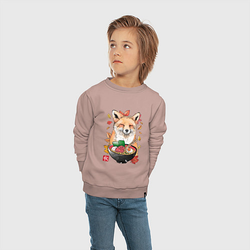 Детский свитшот Лиса / Пыльно-розовый – фото 4
