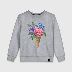Свитшот хлопковый детский Букет цветов в рожке, цвет: меланж
