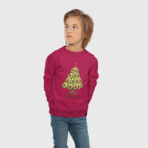 Детский свитшот Avocado Christmas Tree / Маджента – фото 4