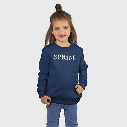 Детский свитшот Весна / Тёмно-синий – фото 3