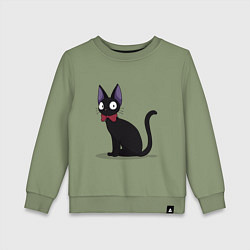 Свитшот хлопковый детский Кот студии Гибли, цвет: авокадо