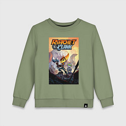 Свитшот хлопковый детский Ratchet & Clank, цвет: авокадо