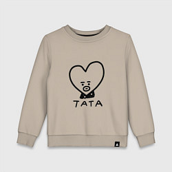 Свитшот хлопковый детский BTS BT21 TATA, цвет: миндальный