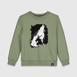 Свитшот хлопковый детский DARK SOULS ТЁМНЫЕ ДУШИ, цвет: авокадо