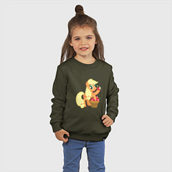 Свитшот хлопковый детский Applejack, цвет: хаки — фото 2