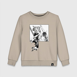 Свитшот хлопковый детский Хината против Кагеямы HAikyuu, цвет: миндальный