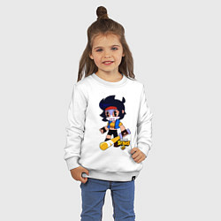 Свитшот хлопковый детский Мстительница Биби BIBILANTE, цвет: белый — фото 2