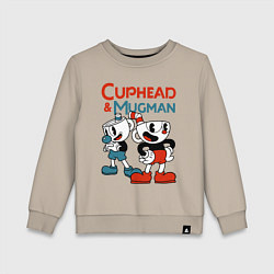 Свитшот хлопковый детский Cuphead & Mugman, цвет: миндальный