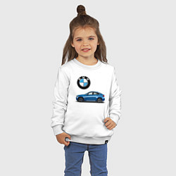 Свитшот хлопковый детский BMW X6, цвет: белый — фото 2