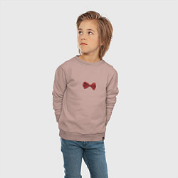 Свитшот хлопковый детский ГАЛСТУК БАБОЧКА КРАСНЫЙ, цвет: пыльно-розовый — фото 2