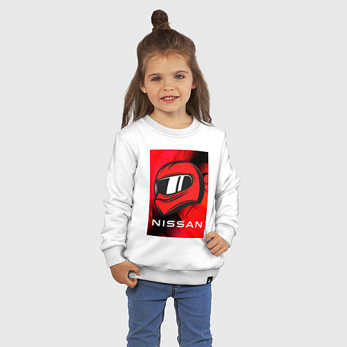 Детский свитшот Nissan - Paint / Белый – фото 3