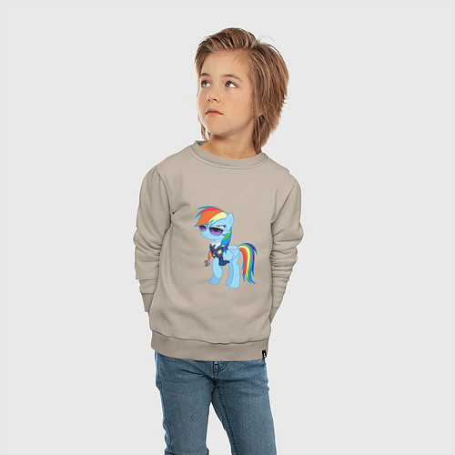 Детский свитшот Pony - Rainbow Dash / Миндальный – фото 4