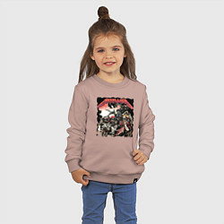 Свитшот хлопковый детский METALLICA HARD ROCK, цвет: пыльно-розовый — фото 2