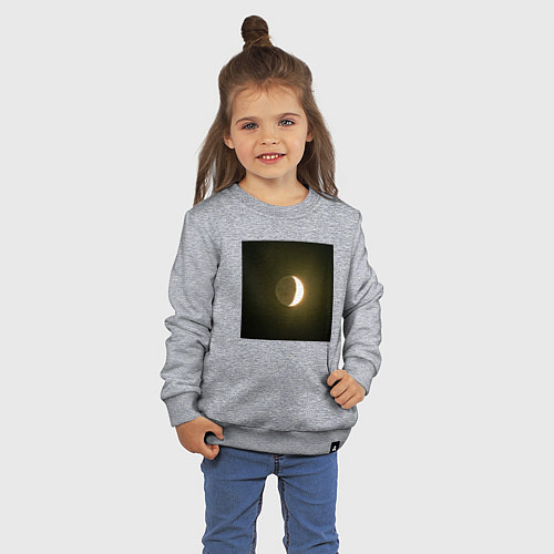 Детский свитшот Луна на фоне ночного неба / Меланж – фото 3