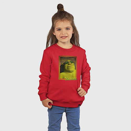Детский свитшот Шрек в очках / Красный – фото 3