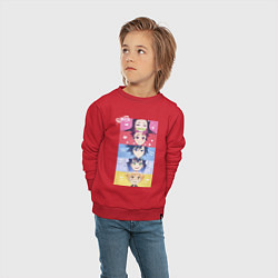 Свитшот хлопковый детский Клинок, рассекающий демонов ГЕРОИ, цвет: красный — фото 2