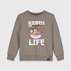 Свитшот хлопковый детский Ramen life, цвет: утренний латте