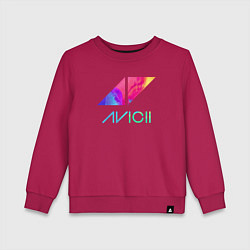 Свитшот хлопковый детский AVICII RAIBOW, цвет: маджента
