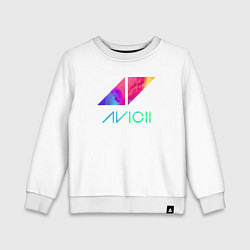 Свитшот хлопковый детский AVICII RAIBOW, цвет: белый