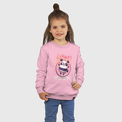 Свитшот хлопковый детский Panda jump, цвет: светло-розовый — фото 2