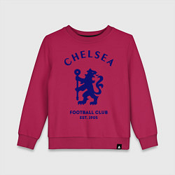 Свитшот хлопковый детский Chelsea Est. 1905, цвет: маджента