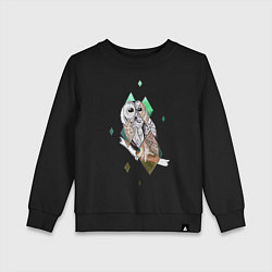 Свитшот хлопковый детский Owl rhombus, цвет: черный