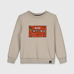 Свитшот хлопковый детский Кассета AC DC, цвет: миндальный